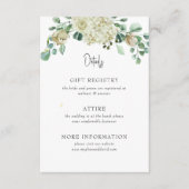 Carte D'accompagnement Rustic Airy Neutral Floral Détails du Mariage (Devant)