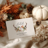 Carte D'accompagnement Rustic Antler Floral Wedding woodland Boho Details