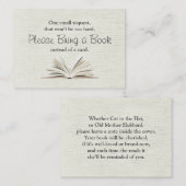Carte D'accompagnement Rustic Apporter un Baby shower de livre Insérer (Devant / Derrière)