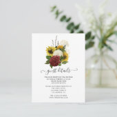 Carte D'accompagnement Rustic Automne - Automne Floral Mariage Détails su (Debout devant)
