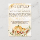 Carte D'accompagnement Rustic Automne Citrouille Détails Mariage (Devant)