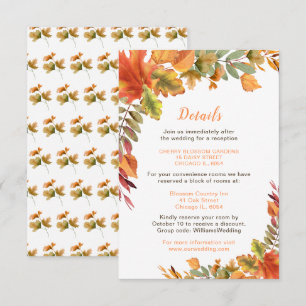 Carte D'accompagnement Rustic Automne - Feuilles d'automne Détails du Mar