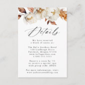 Carte D'accompagnement Rustic Automne Floral Détails du Mariage (Devant)