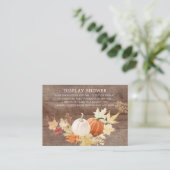 Carte D'accompagnement Rustic Automne laisse Citrouille affichage douche (Debout devant)