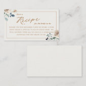 Carte D'accompagnement Rustic Autumn Floral Bridal Shower Recipe Request (Devant / Derrière)