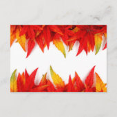 Carte D'accompagnement Rustic Autumn quitte les Mariages de automne en dé (Dos)