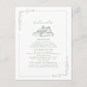 Carte D'accompagnement Rustic Barn Sage Green White Détails du Mariage de (Devant)