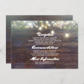 Carte D'accompagnement Rustic Barn Wood Détails du Mariage - Information (Devant / Derrière)