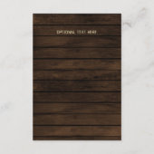 Carte D'accompagnement Rustic Barn Wood String lumières détails du mariag (Dos)
