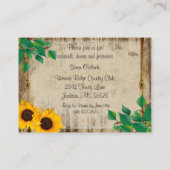 Carte D'accompagnement Rustic Barn Wood Sunflower (Dos)