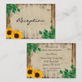 Carte D'accompagnement Rustic Barn Wood Sunflower (Devant / Derrière)