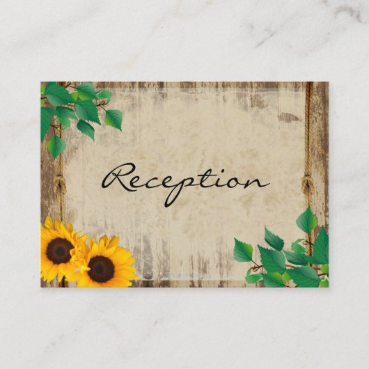 Carte D'accompagnement Rustic Barn Wood Sunflower (Devant)