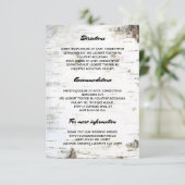 Carte D'accompagnement Rustic Birch Bark Détails du Mariage - Information (Debout devant)