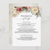 Carte D'accompagnement Rustic Bloom Mariage de automne Information Invité (Devant / Derrière)