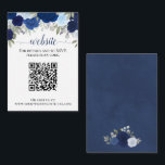 Carte D'accompagnement Rustic Blue Rose site Mariage QR Code<br><div class="desc">Cette carte de boîtier est conçue pour permettre à vos invités de connaître l'adresse de votre site Web afin qu'ils puissent trouver tous les détails et/ou RSVP en ligne. Il comprend à la fois de l'espace pour votre URL de site Web ainsi qu'un code QR personnalisable pour une numérisation facile....</div>