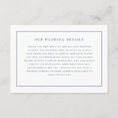 Carte D'accompagnement Rustic Blue & White Botancial Wedding Details (Dos)