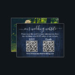 Carte D'accompagnement Rustic Blue Wood 2 QR Détails du mariage photo RSV<br><div class="desc">Moderne minimaliste Simple Rustic Blue Wood Mariage Website Carte de boîtier avec votre QR Code. Ajoutez vos 2 QR - RSVP et Détails Mariage. Script De Calligraphie Élégant. Photo De Retour.</div>