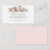 Carte D'accompagnement Rustic Blush rose Floral Site Mariage RSVP (Devant / Derrière)
