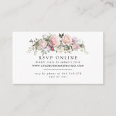 Carte D'accompagnement Rustic Blush rose Floral Site Mariage RSVP (Devant)