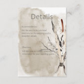 Carte D'accompagnement Rustic Boho Bouquet Moderne Détails du Mariage (Devant)