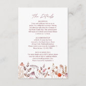 Carte D'accompagnement Rustic Boho Chic Fall Fleur sauvage Détails du Mar (Devant)