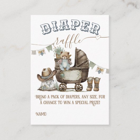 Carte D'accompagnement Rustic Boho Country Boy Showeuse tombole de couche (Devant)