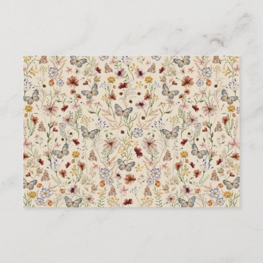 Carte D'accompagnement Rustic Boho Fleur sauvage Garden Détails du mariag (Dos)