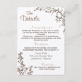 Carte D'accompagnement Rustic Boho Neutral Wildlfower Détails du Mariage (Devant)