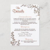 Carte D'accompagnement Rustic Boho Wildlfower Détails du Mariage (Devant)