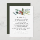 Carte D'accompagnement Rustic Botanical Winter Wedding Détails de l'invit (Devant / Derrière)