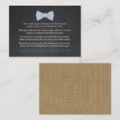 Carte D'accompagnement Rustic Bowtie Demande de livre / livres pour bébé (Devant / Derrière)