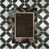 Carte D'accompagnement Rustic Brown Botanical Pattern Wedding