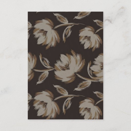 Carte D'accompagnement Rustic Brown Botanical Pattern Wedding (Dos)
