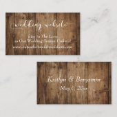 Carte D'accompagnement Rustic Brown Wood, Script Mariage Détails du site  (Devant / Derrière)