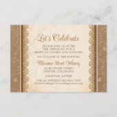 Carte D'accompagnement Rustic Burlap LaceWedding Réception Website (Devant)