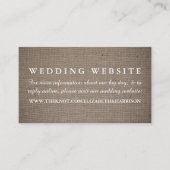 Carte D'accompagnement Rustic Burlap Site Mariage (Devant)