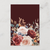 Carte D'accompagnement Rustic Burnt Orange Boho Floral Détails du Mariage (Dos)