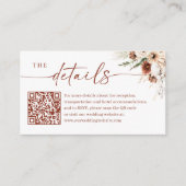 Carte D'accompagnement Rustic Burnt Orange Détails du Mariage QR Code (Devant)