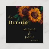 Carte D'accompagnement Rustic Burnt Orange Floral Détails du Mariage (Devant)