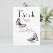 Carte D'accompagnement Rustic Butterflies Sketch Blush  (Debout devant)