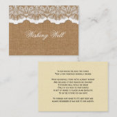 Carte D'accompagnement Rustic Chic burlap et dentelle mariage campagnard (Devant / Derrière)