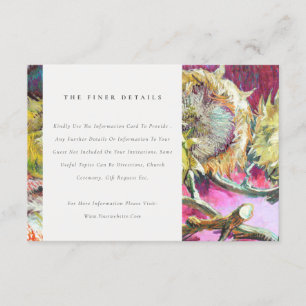 Carte D'accompagnement Rustic Chic Rose Yellow Sunflower Mariage détails