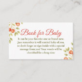 Carte D'accompagnement Rustic  Clothesline Apple Book For Baby Shower (Devant)