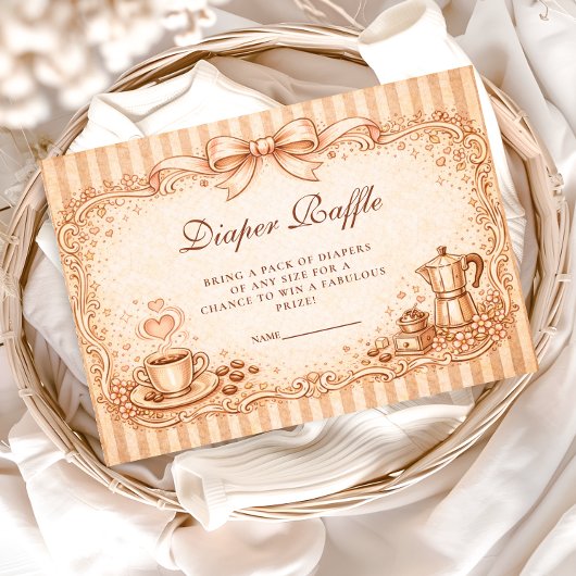 Carte D'accompagnement Rustic Coffee Baby Shower Diapper Raffle