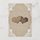 Carte D'accompagnement Rustic Country Burlap Floral Lace Mariage (Dos)