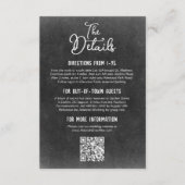 Carte D'accompagnement Rustic Country Farm Chalkboard Détails du Mariage (Devant)