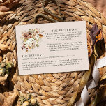 Carte D'accompagnement Rustic Country Floral Brown Neutre Mariage Détail<br><div class="desc">Carte de détails de mariage floral rustique ou carte de réception avec texte entièrement modifiable. Le design présente un beau bouquet de fleurs aux couleurs mariage neutres et terreuses dans les tons marron, rose vif, ivoire et bronze. Boho chic boho automne design floral de campagne avec élégant, simple lettrage moderne....</div>