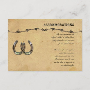 Carte D'accompagnement Rustic Country Horseshoe Barbed Mariage