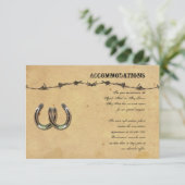 Carte D'accompagnement Rustic Country Horseshoe Barbed Mariage (Debout devant)
