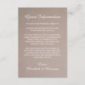 Carte D'accompagnement Rustic Country Kraft Mariage Détail (Devant)